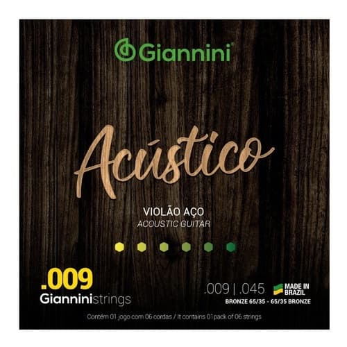 Encordoamento Giannini Serie  Acústico Violão Aço 009