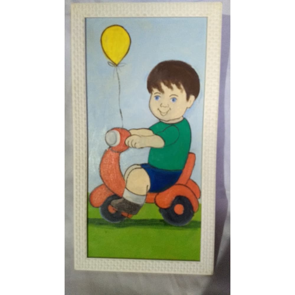 Quadro Tela Infantil Menino Sobre Óleo