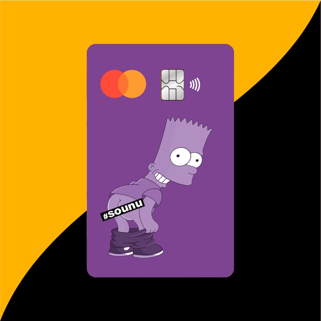 Adesivo para Cartão de Crédito Bart Nu Película para cartão Skin Card a Prova d'água