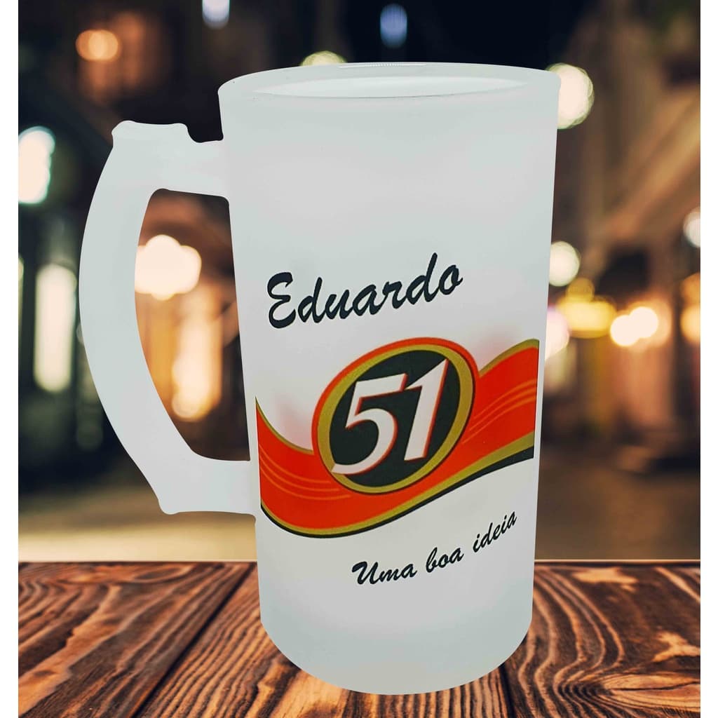 Caneca Vidro Jateado Chopp Cerveja Cachaça 51