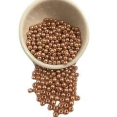 Perola Inteira Abs com furo 8 mm - Cor NUDE - 500 gramas pacote MENOR PREÇO