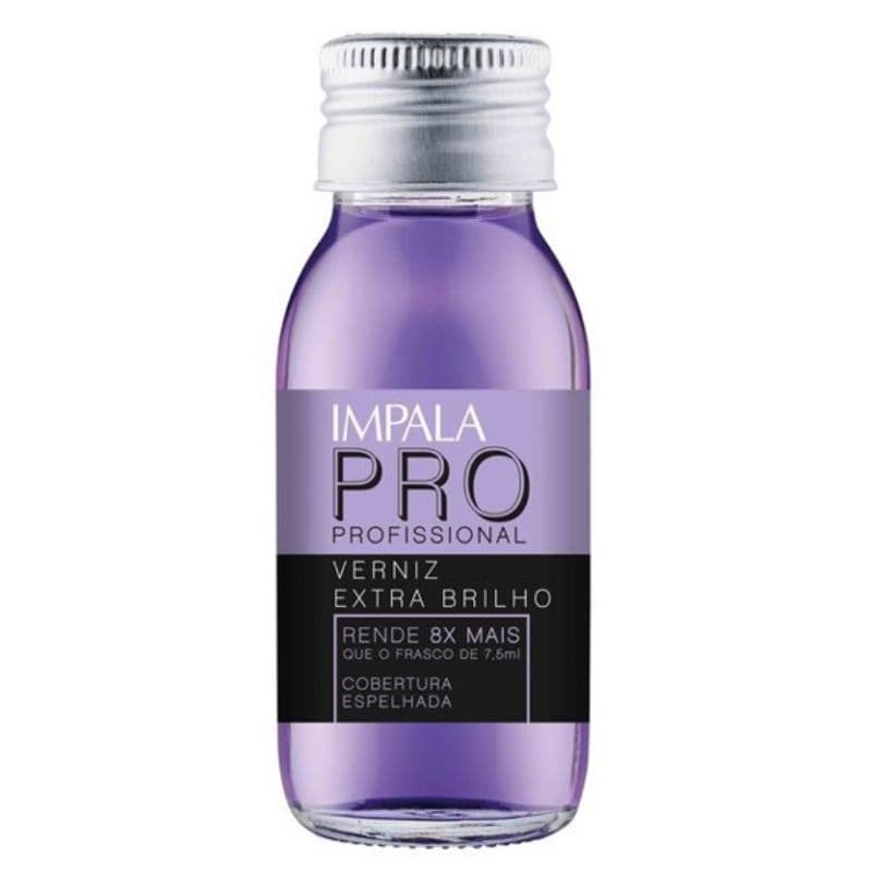 Verniz Extra Brilho cobertura espelhada Impala linha profissional - Esmalte Impala PRO  60ml