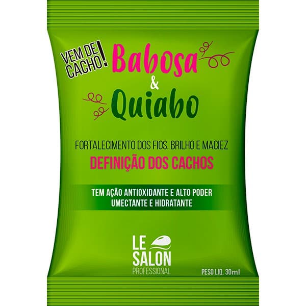 Máscara Capilar Babosa & Quiabo Fortalecimento Brilho e Maciez Sachê 30ml - Le Salon