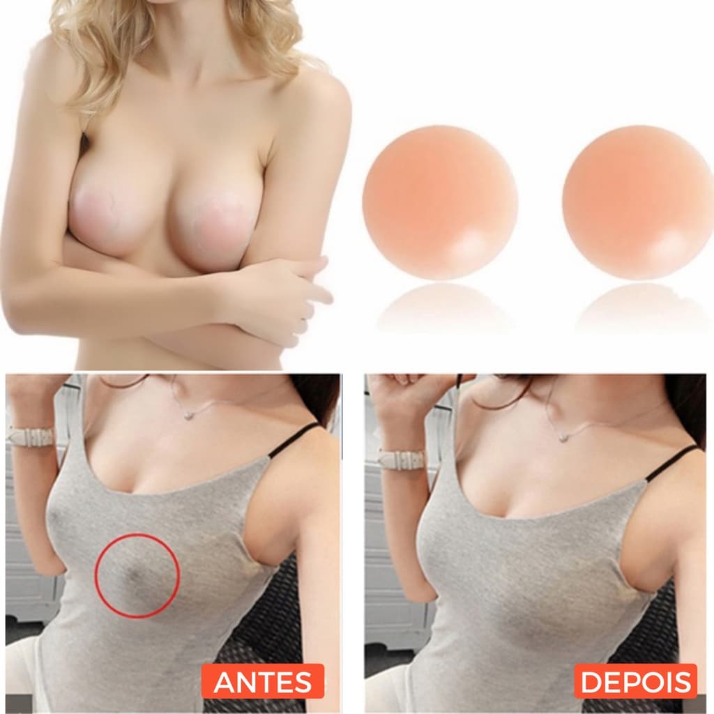 Silicone para Seio Peito Mamilo Reutilizável Sutiã Adesivo Protetor Esconde Tapa Bico