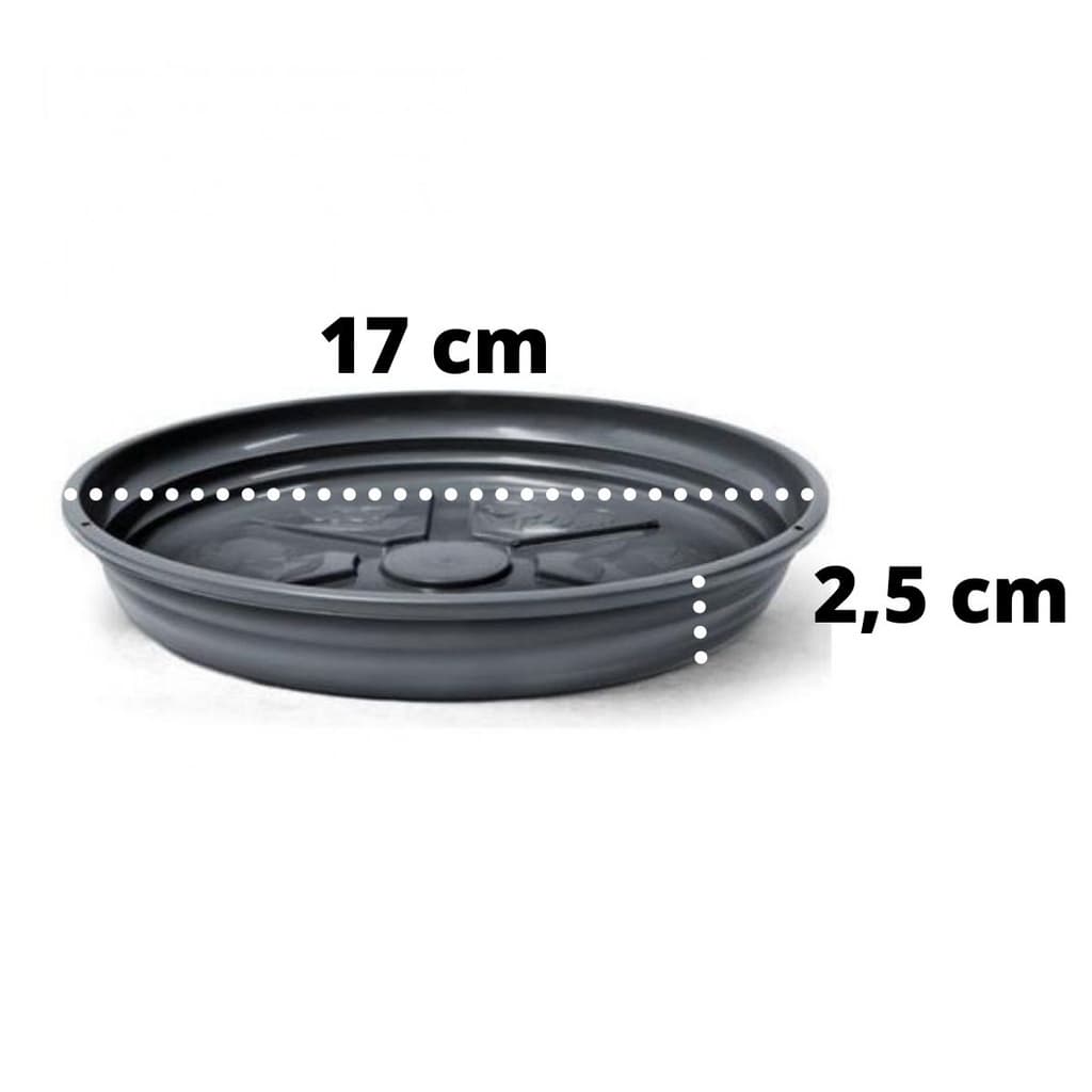 Prato De Vaso Redondo De Plástico Reciclado 1,5 Preto Suporte Para Vaso e Planta Nutriplan Promoção!