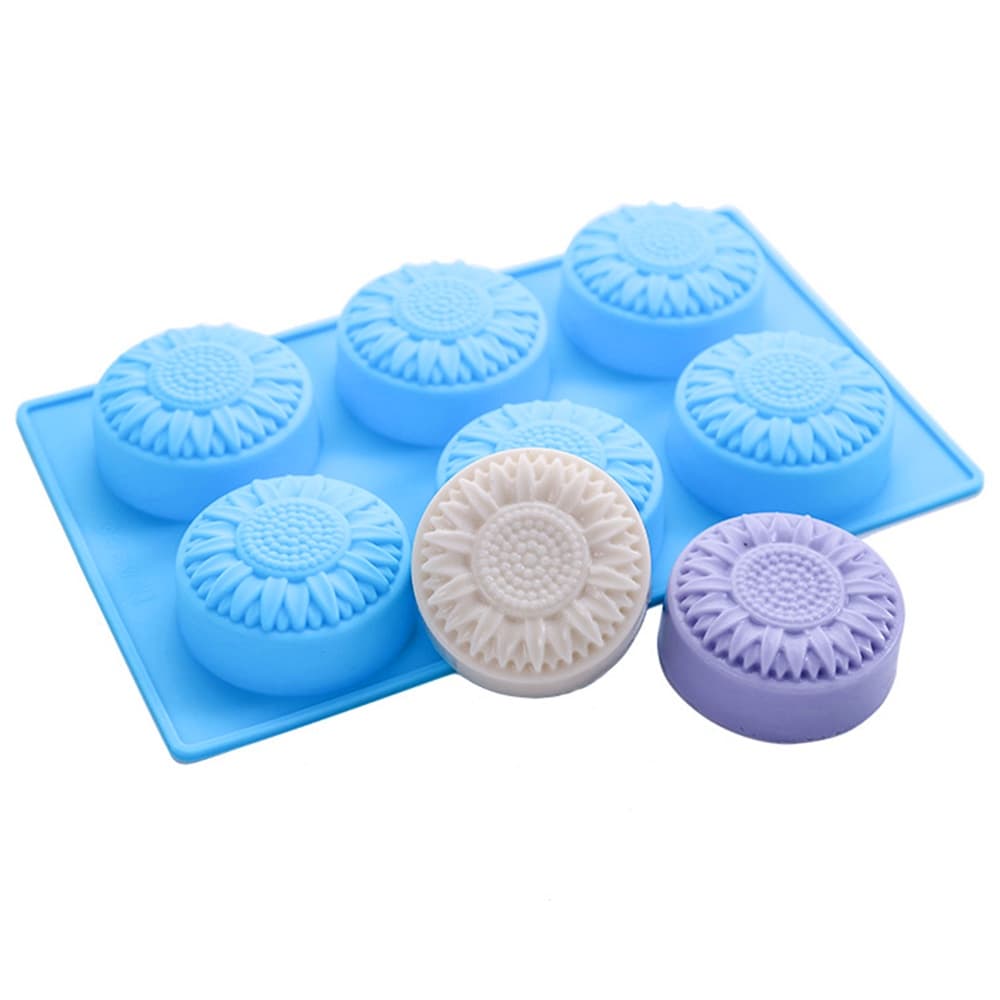 6 Cavidade Moldes De Silicone Flor Sabão Molde DIY Artesanal Chocolate Biscoito Bolo Decoração Para Cozimento Artesanato