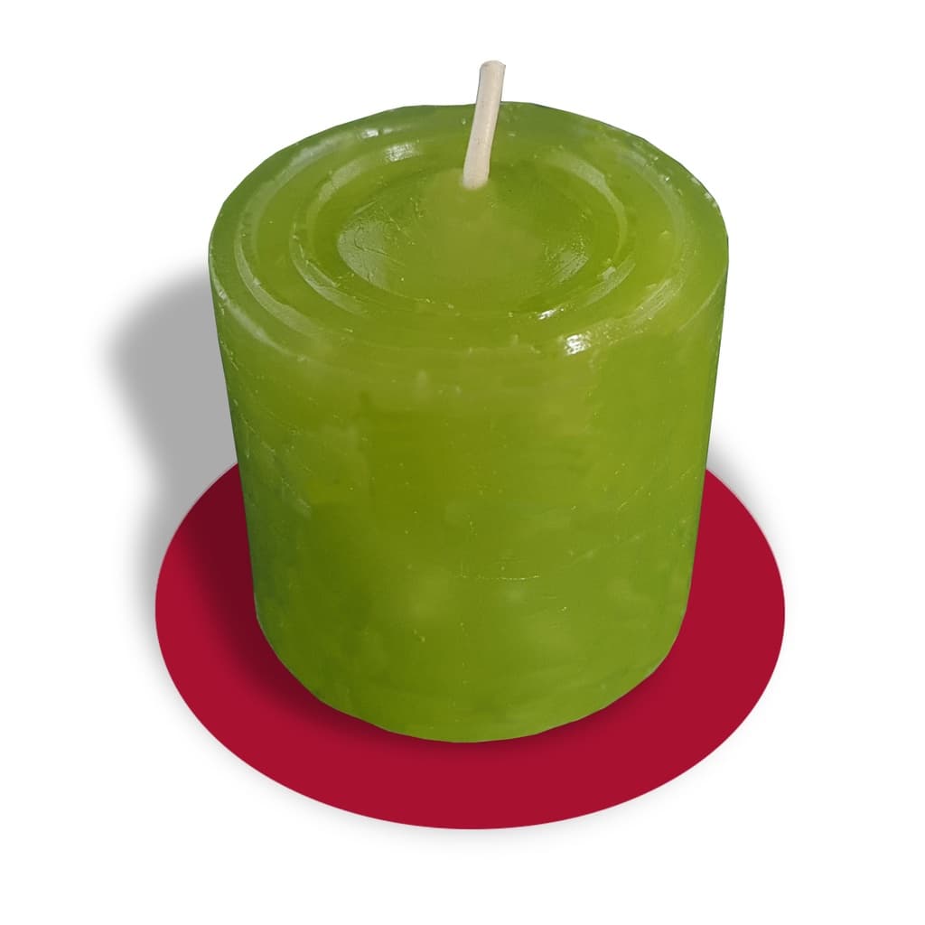 Vela Aromática Pequena De Erva Doce Na Cor Verde - Perfumada