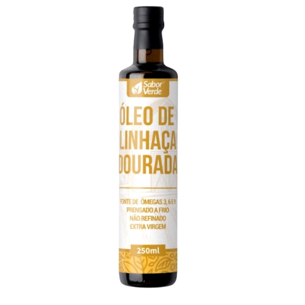 Óleo de Linhaça Dourada   250ml Prensado a Frio SABOR VERDE