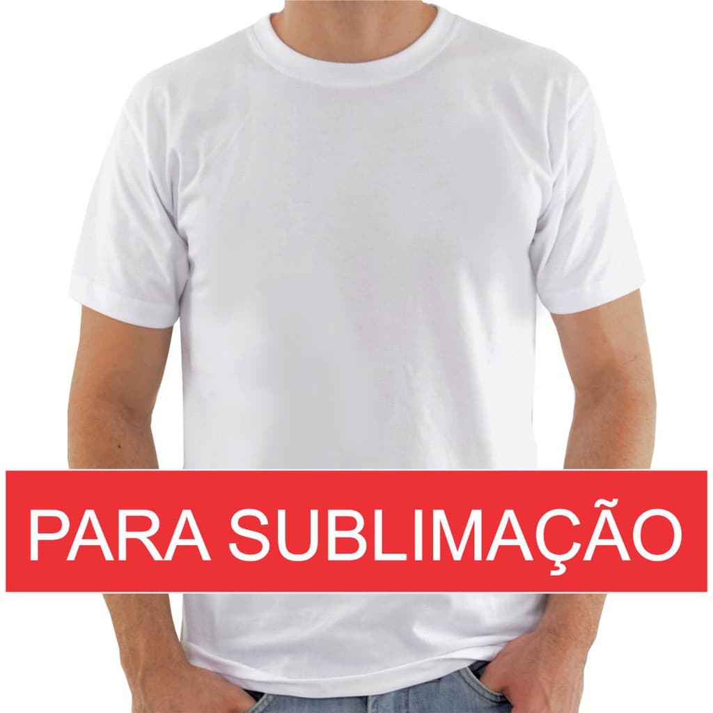 Camiseta Lisa de Políester para Sublimação  SOMENTE Malha Cor Branca