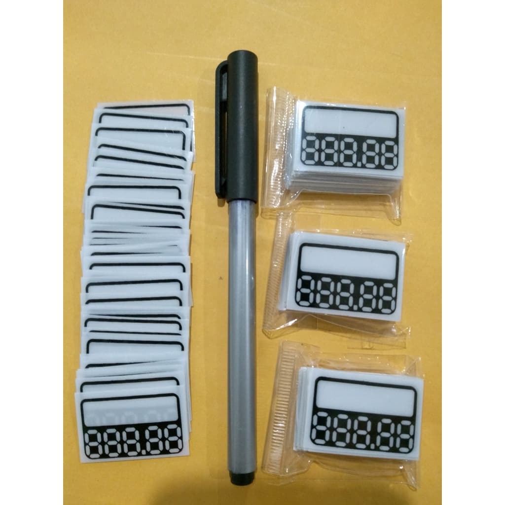 Kit 200 etiquetas  de Preços Em PVC Reutilizável editável digito/medida 3,8 x 2,4 cm