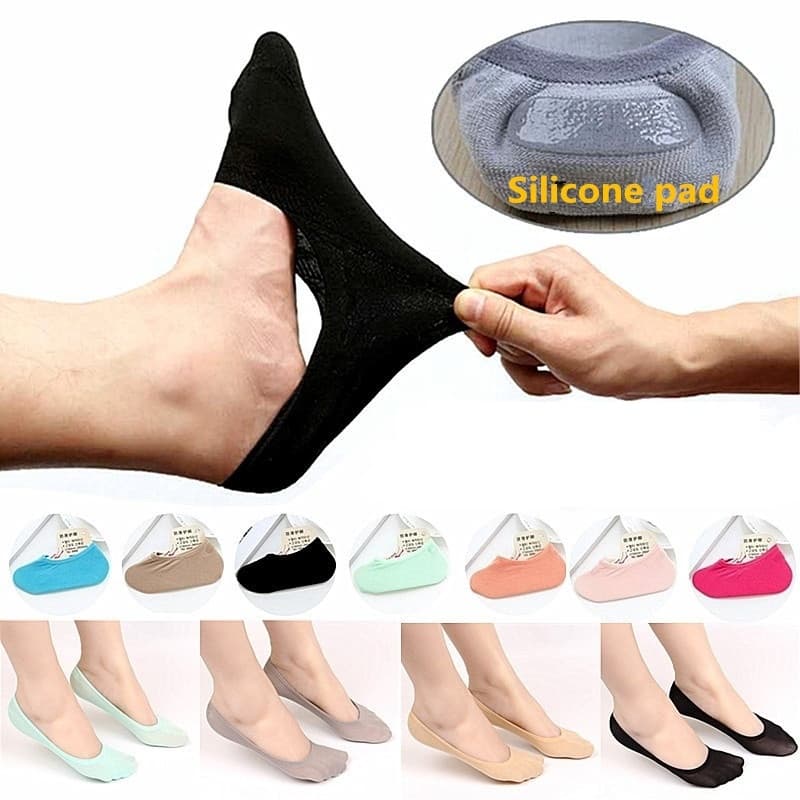 Kit 6 Pares Meia Sapatilha Cano Curto Feminina Invisível Com Silicone