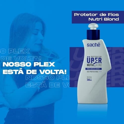 Protetor dos fios durante a coloração  Uber Blond Plex para cabelos loiros 300ml Sachê