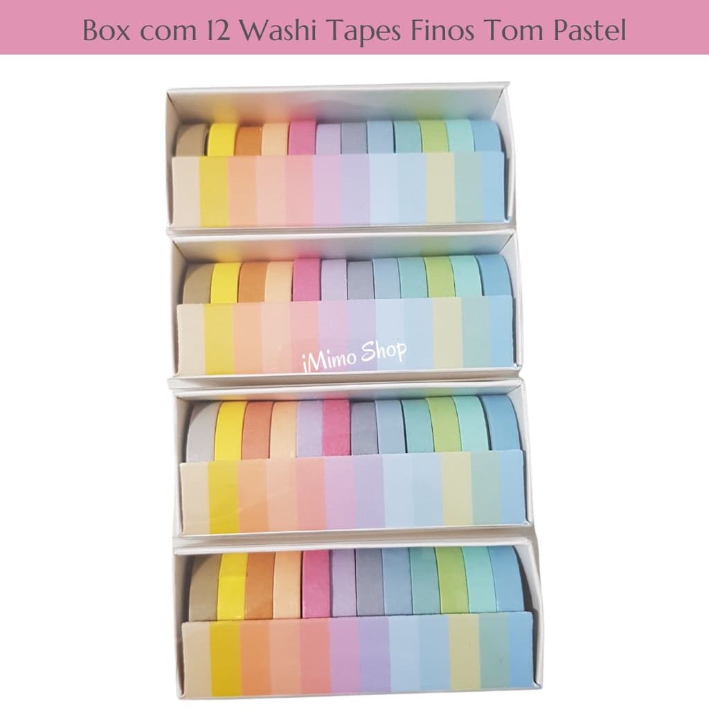 Kit 12 Pcs Washi Tapes Tom Pastel