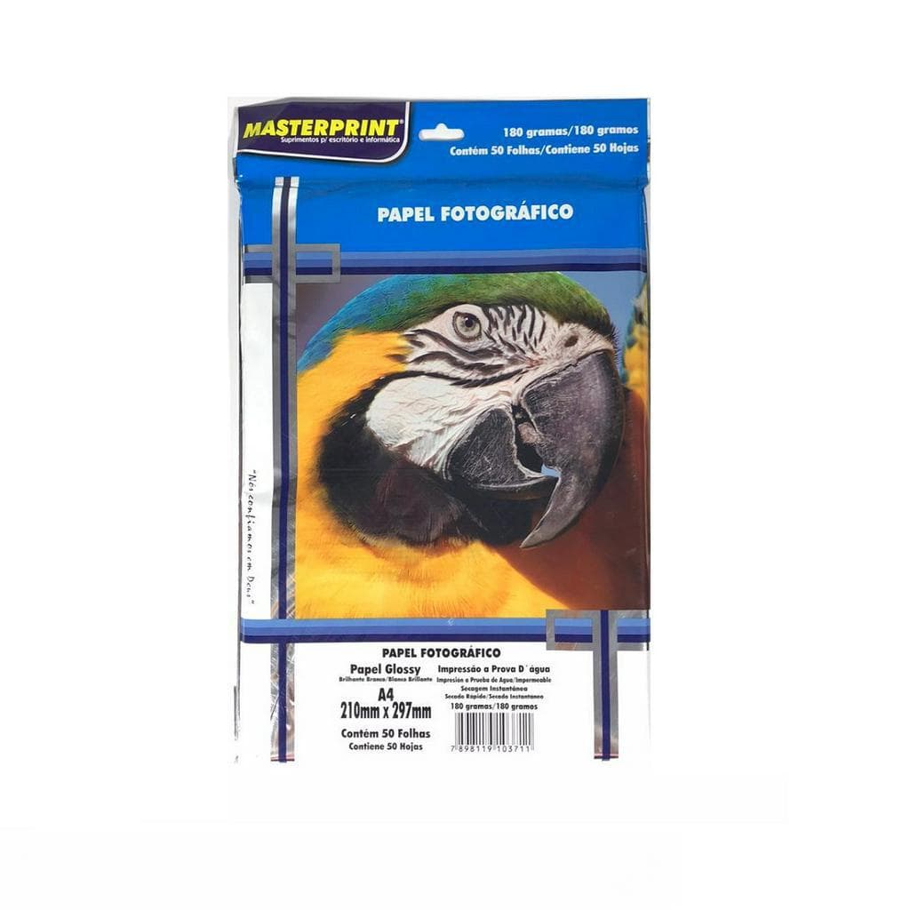 Papel Fotográfico Masterprint A4 180g 50 Folhas