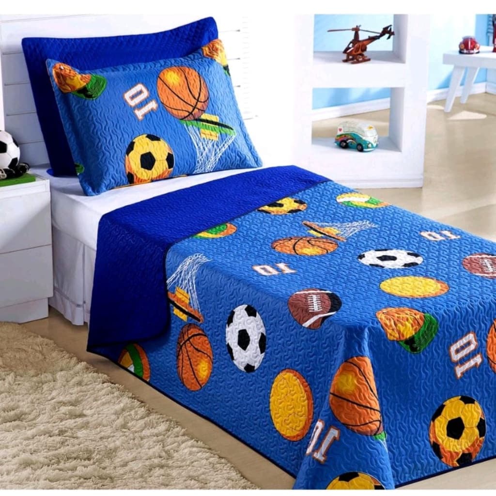Kit Cobre Leito Solteiro Infantil Futebol