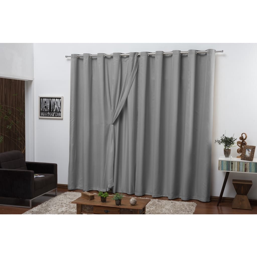 Cortina Blackout Tecido Corta Luz C/ Voil 8,00x2,40 Sala E Quarto