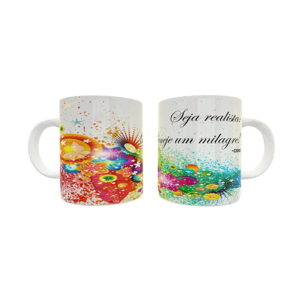 Caneca Porcelana Frase Osho Planeje Um Milagre