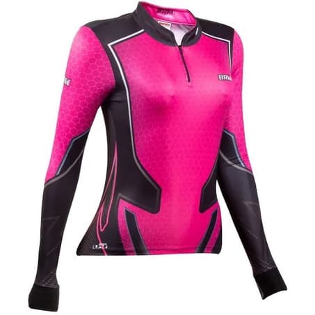 Camisa De Pesca Feminina Brk Fishing Life Rosa Baby Look Protecao 50+ - Envio Já