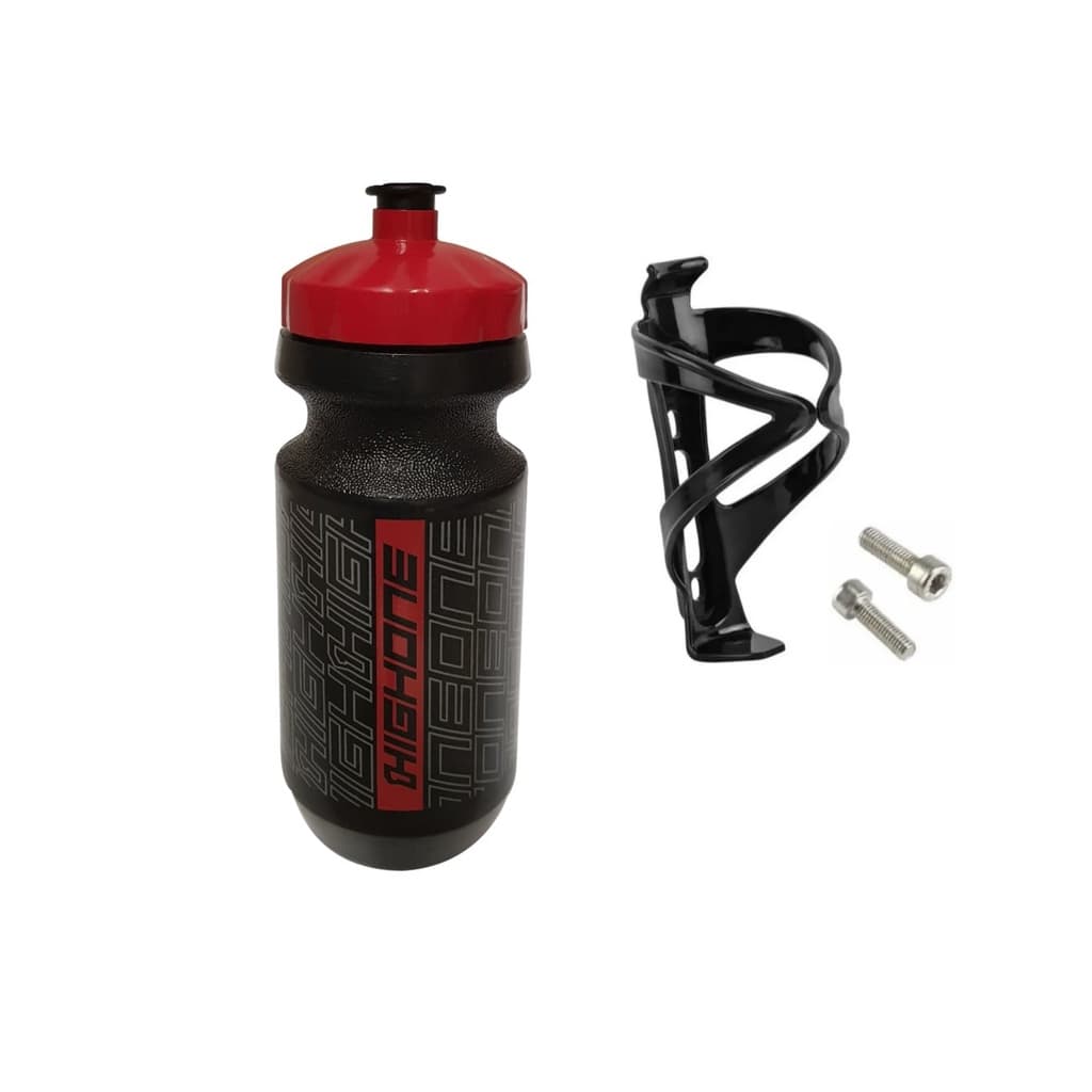 Kit Suporte de Garrafa de Bicicleta Caramanhola Highone + Suporte Nylon Resistente  com Parafusos Mtb Bike Speed