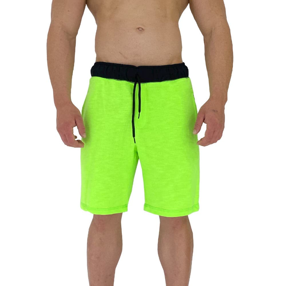 Bermuda Masculina Moletom MXD Conceito Verde Fluorescente Academias Esportivas Casuais Bolso Lateral Varejo/Atacado