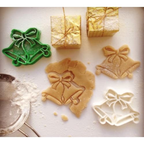 Cortador / Forma para Biscoito De Natal Formato Sino Natalino Impressão 3D Bolacha, Cookie, Massa, Pasta Americana.