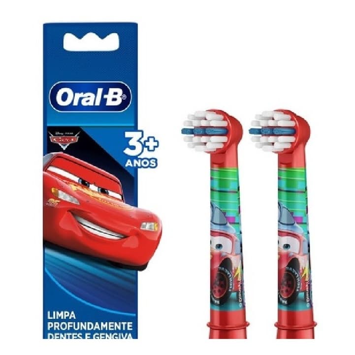 Refil Escova Dental Eletrica Infantil Carros Oral-b C/ 2 Uni