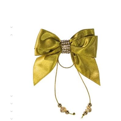 3 ou 6 Enfeite Laço Lux Ouro Detalhe Ouro para decoração
