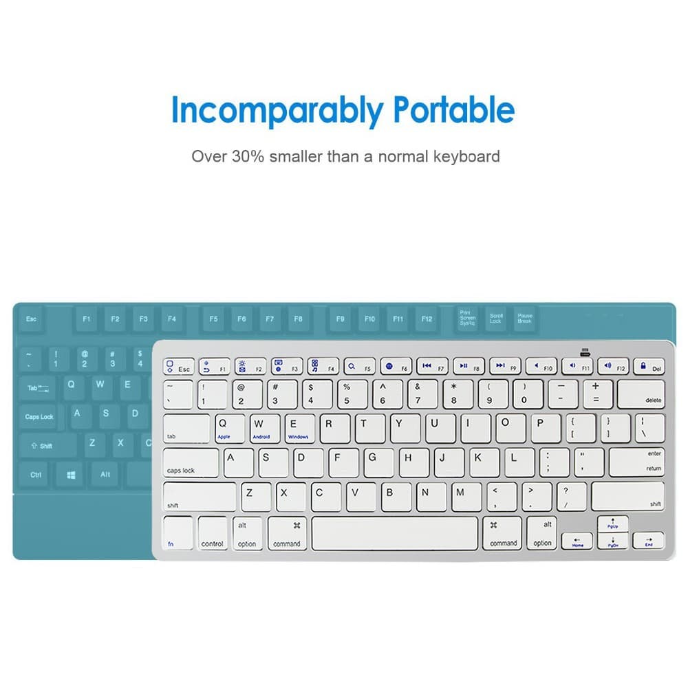 Fino Silencioso 78 Teclas Russo Francês Árabe Espanhol Inglês Leve Computador Bluetooth Teclado Sem Fio Para IPad Notebo
