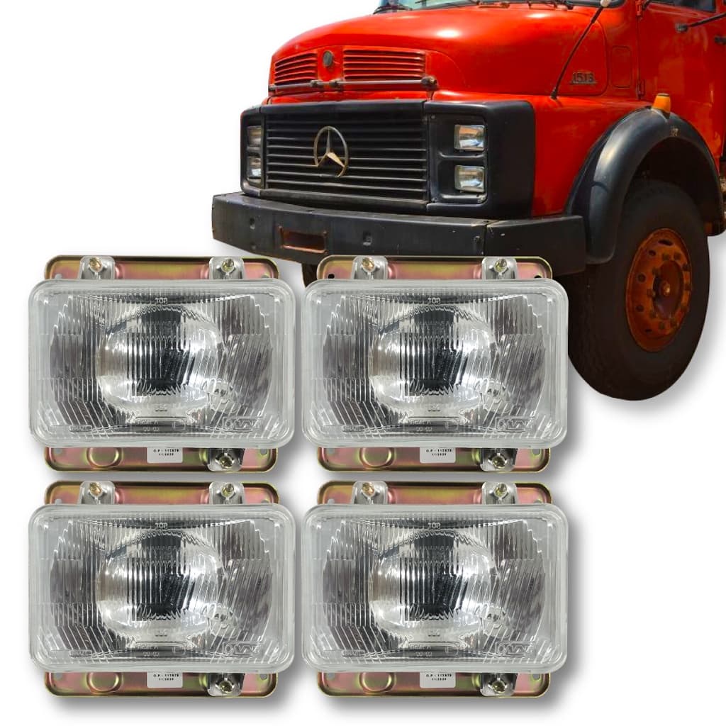 Kit 4 Farol Caminhão 1313 1113 1524 2019 1513 Cara Preta 4 Pçs