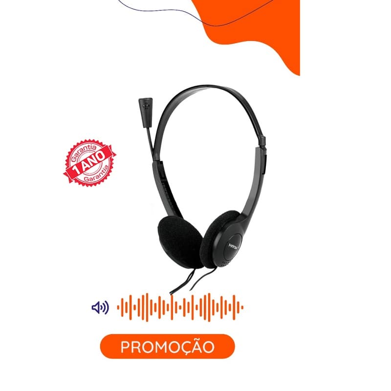 Fone De Ouvido Headset Office Hayom Preto Home Office Com Microfone Flexível