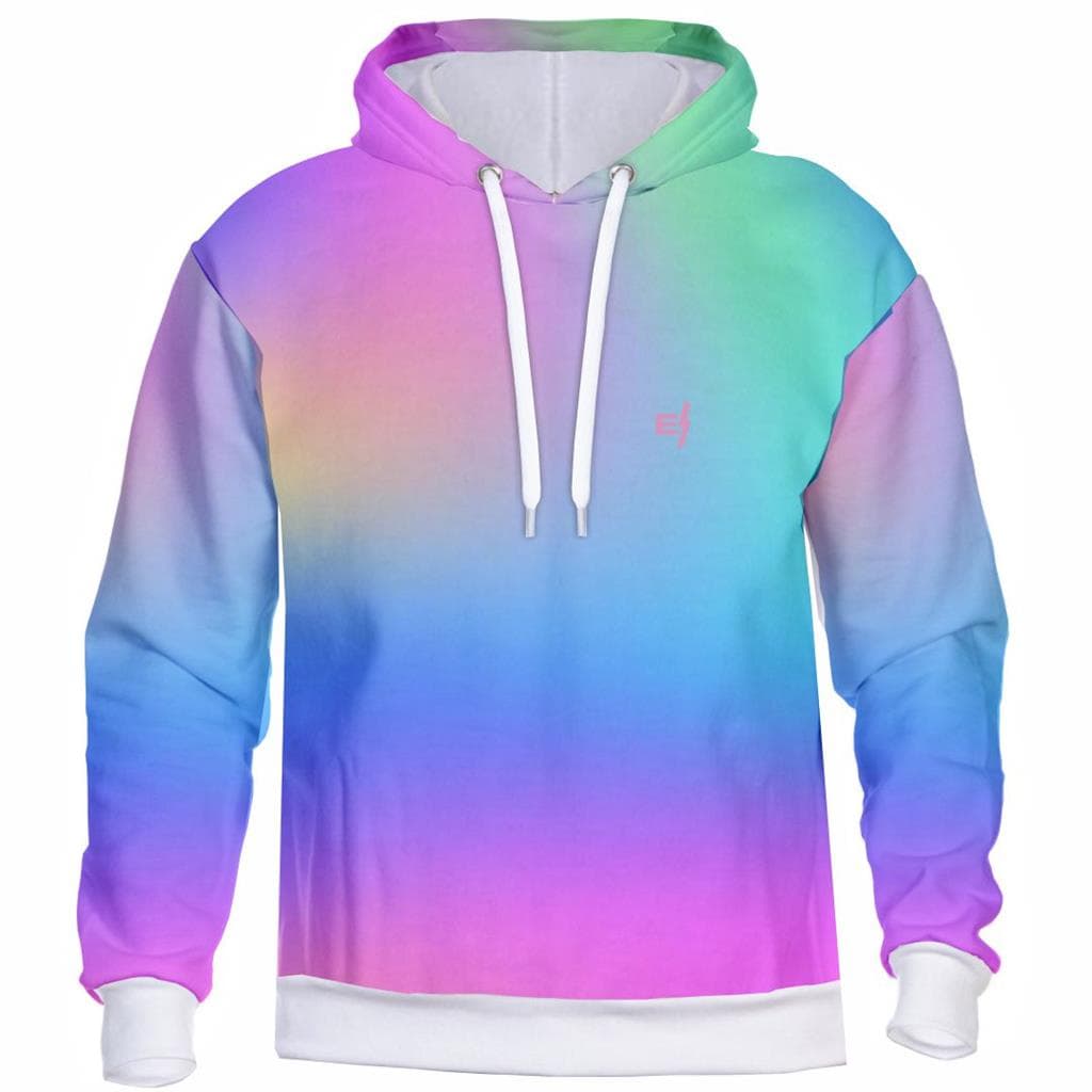 Blusa Feminina Moletom Masculino De Frio Com Capuz Degrade Cores Vivas Bolsos Laterais
