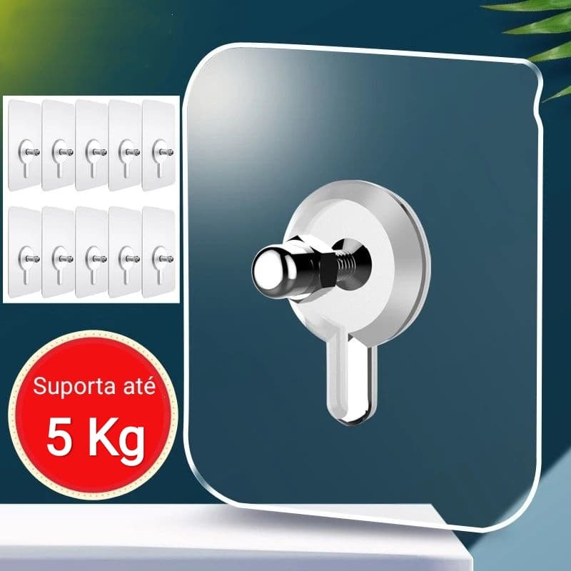 Kit 10 Adesivo de Parafuso Sem Furos Pendure Quadros Itens de Banheiro e Muito Mais Organize e Decore