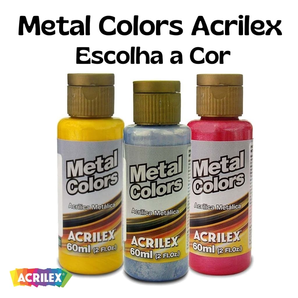 Tinta Acrílica Metálica Metal Colors 60ml Acrilex