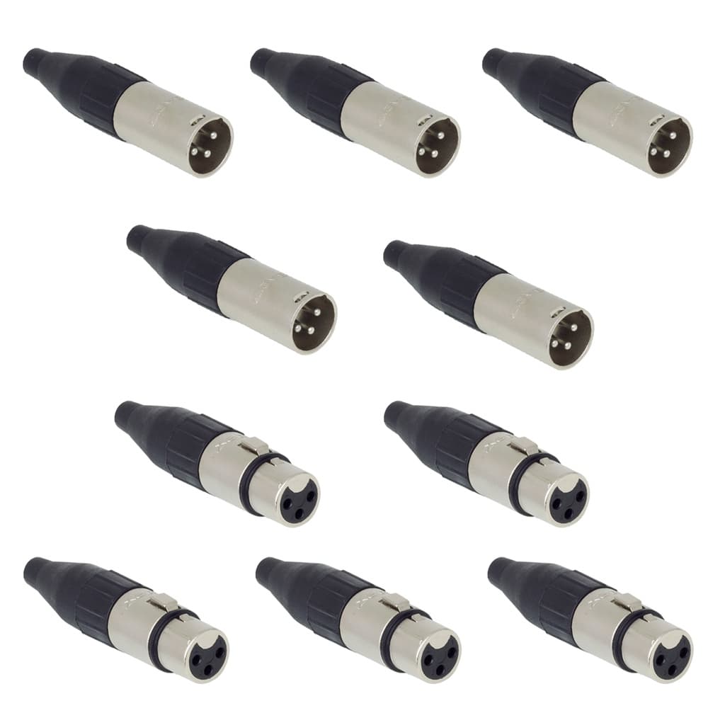 KIT 10 CONECTOR SANTO ANGELO XLR FEMEA E MACHO SA2X 5 PARES