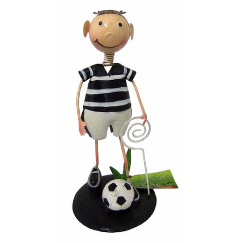 Boneco Ferro Enfeite Decora Futebol Torcedor Time Preto