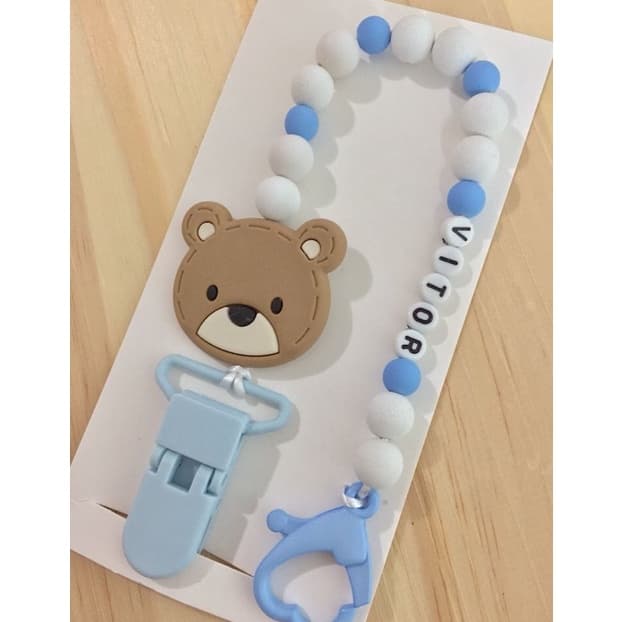 prendedor de chupeta personalizado ursinho