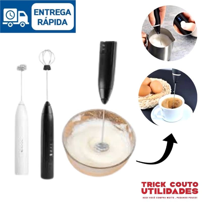 Mixer Misturador de Bebidas e Ovos Portátil Elétrico