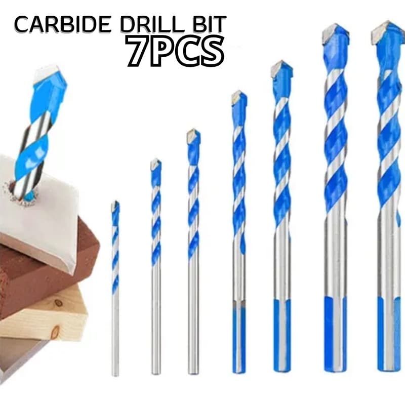Kit 7 Brocas Diamantada Super Drill Carboneto Fura Tudo Cerâmica Vidro Porcelanato Madeira 3-12mm