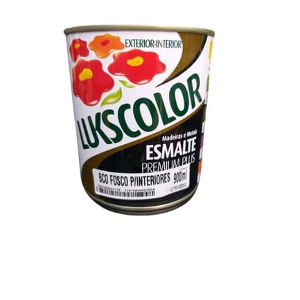 Esmalte Sintético Branco Fosco Solvente 900ml - Lukscolor