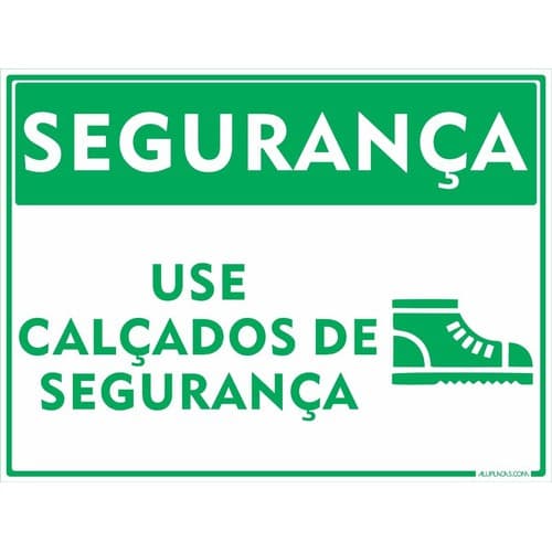 Placa Segurança Use Calçados De Segurança 20x30cm Alumínio