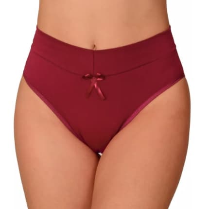 Kit 5 Calcinhas Cós Algodão Calça Cotton Cintura  Alta