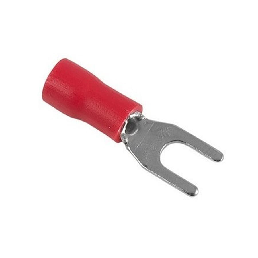 Terminal Garfo 0,5 x 1,5mm² 9A Vermelho c/ 100 Peças Decorlux