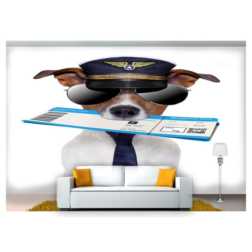papel de parede Animais cachorro piloto 3D m² ANM158