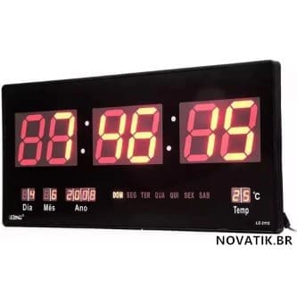 Relogio De Parede Digital Grande Termômetro Data Calendário Temperatura Alarme Relogio LED Alto Brilho LE-2112