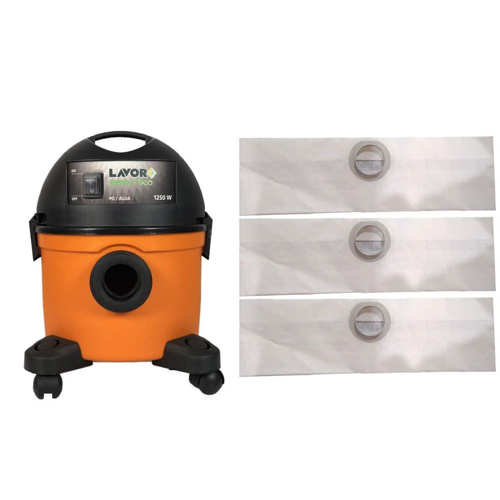 Kit Com 6 Sacos Descartáveis Aspirador Pó Lavor Wash Compact Eco 1250w
