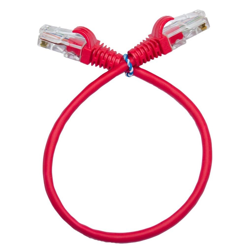 Kit 50 Patch Cord Cat5e Vermelho De 20cm