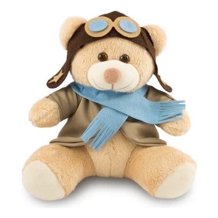 Urso De Pelúcia Aviador 25cm Decoração Anti-alérgico