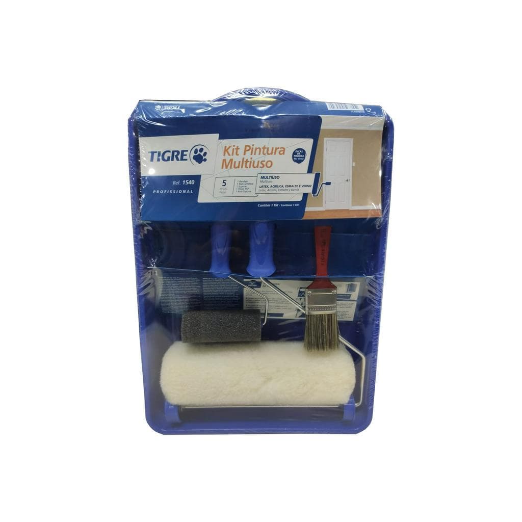 Kit Pintura Multiuso Rolo Pincel Bandeja 1540 Tigre