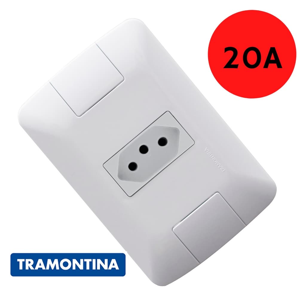 Tomada Simples 20a Tramontina  2P+T 20A/250V Aria Branco