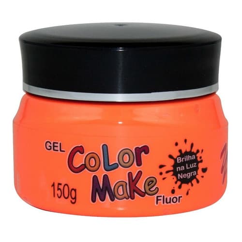 Gel de Cabelo Laranja Neon Fluorescente Rave Balada 150g - Brilha na Luz Negra!